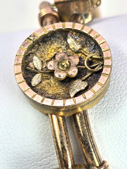 Antique Victorian Bracelet Etruscan Revival Bypass Gold Filled 5.5 In. Expands
