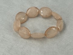 Clear Cloudy Swirl Pink Acrylic Bead Stretch Bracelet