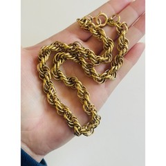 Erwin Pearl Gold Plated Regal Signed rope necklace VTG Statement Collar Elegant