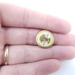 Vintage Little A.O.O.G Lapel Pin Back, Wheat, Circle Brooch, Estate Antique