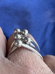 A.G. Ecker Anna Greta Sterling Silver Jester Crown Ring Norway 1960s-70s Vtg