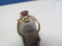 Beautiful Pink Tourmaline and Diamond Ring 14k Gold Size 7.5 MAKE OFFER