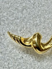Vintage TONA abstract Seashell & Faux Pearl Golden MCM brooch