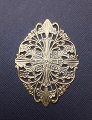 24423 Brass Oxidized Victorian Filigree Jewelry Finding