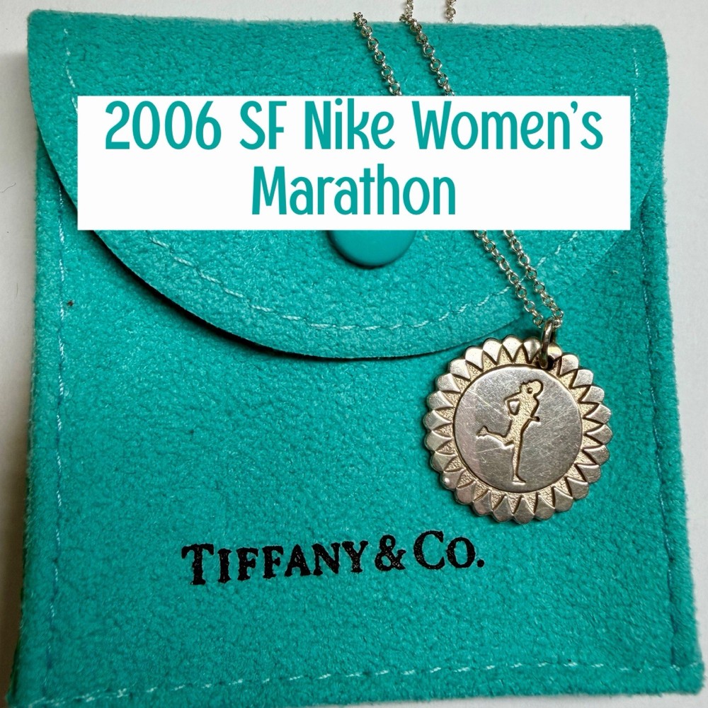 Tiffany 2006 Women Nike Marathon San Francisco Charm Pendant Silver 18”Necklace