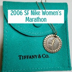 Tiffany 2006 Women Nike Marathon San Francisco Charm Pendant Silver 18”Necklace