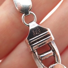 925 Sterling Silver Vintage Italy Anchor Mariner Link Bracelet 8.75″