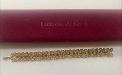 Camrose & Kross Jackie Kennedy Diamanté Emerald And Gold Tone Link Bracelet JBK