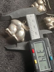 Vintage sterling silver Rabbit pendant and earrings set