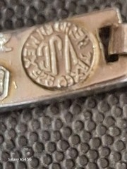Mexican Sterling Silver Taxco 7 1/2 Inche Bracelet With Inlay.
