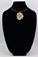 Vintage Cabochon Seashell Pendant Necklace Gold Choker Starfish Seahorse BinG