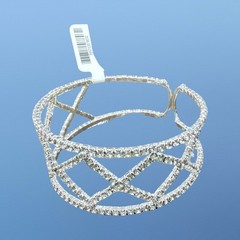 NWT ICING Claire’s SILVER Tone RHINESTONE FASHION STRETCH BRACELET 1 Sz Fits All