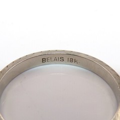 Belais Vtg Art Deco Etched Eternity Wedding Band 18K White Gold Ring Size 6 LLD3