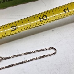 Vintage MCM Style Sterling Silver Flush Black Onyx Necklace Pendant On 20″ Chain