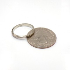 Belais Vtg Art Deco Etched Eternity Wedding Band 18K White Gold Ring Size 6 LLD3