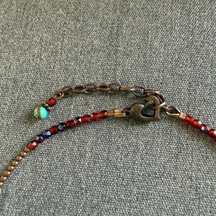 Vintage Necklace Swirl Colorful Beads Handmade Bohemian 17 + 2 inches