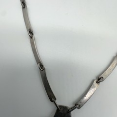 VTG Fridl Blumenthal Sterling Snowflake Obsidian Pendant Necklace 52.8g #bba