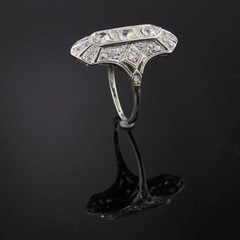 3.00Ct Round Lab-Created Diamond Milgrain Navette Art Deco Style Ring 925 Silver
