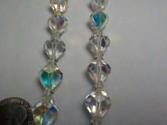 VINTAGE AURO BOREALIS CRYSTAL NECKLACE 21 1/2 INCHES THICK 13.2MM