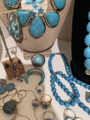 51 pc Vintage Costume Jewelry Lot Southwestern Faux Semi-Precious style Jewelry