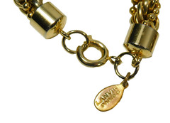 Vintage Lanvin Paris Chunky Gold Tone Beaded Rope Chain 24″ Necklace