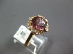 ESTATE 2.42CT DIAMOND & AAA PINK TOURMALINE 14KT ROSE GOLD ROUND ENGAGEMENT RING