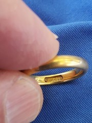 Original 22 KARAT SOLID GOLD Deco Wedding Band Size 7 Anniversary Ring 6.31 Gram