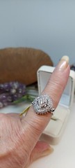 STERLING SILVER CN MARQUISE SHAPE 2 Tiered BAND RING Sz8 4.7g Vintage A4273OS