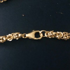 Italian 18K Gold Plated Rope Link Necklace Faux Pearl Accents 32in