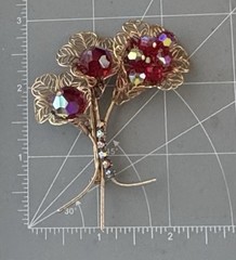 Vintage filigree flower gold tone metal