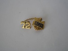 Vintage 1972 Gold Tone Double Pin With Chain B.I.J.H.