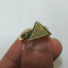 Handmade Egyptian pyramid ring, free size brass jewelry, ancient style gift
