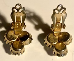Aurora Borealis AB Clip-On Earrings Gold Tone Vintage