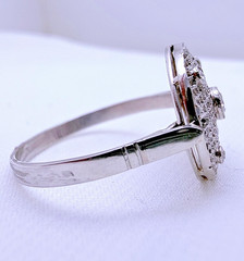 Antique Platinum Art Deco Diamond Cocktail Ring 37 Natural Diamonds Pavé Size 8