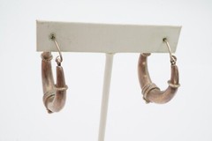 Vintage Sterling Silver 925 Hoop Earrings Ball Wire