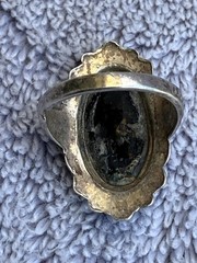 Vintage Uncas Designer Sterling Silver Opal Marcasite Art Deco Cocktail Ring5.25