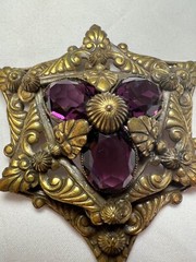Vintage Signed Joseff Russian Gold Multi-Level Metal Brooch/Pin