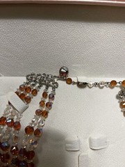 Vintage * Signed HOBE’ * Brilliant Austrian A B CRYSTAL * 5-Strand Necklace