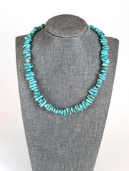 Vintage Turquoise Nugget 16″ Necklace Choker Sterling Silver 51.49 g Southwest