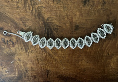 Vintage Weiss Rhinestone Silver Bracelet & Matching Earrings Statement Set