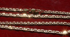 14k yellow gold necklace 19.5″ anchor / mariner link chain vintage 7.67gr N3502