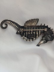 Vintage Signed Sterling Lang Silver Seahorse Brooch Pin 2 1/2″