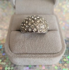 Sterling Silver heavy CZ Band Cocktail Ring size 7 3/4 ✨️ Possible 8. Read