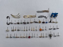 SINGLE Pierced Stud Earring Lot Craft Jewelry Art Metal Glass Acrylic 60 Earring