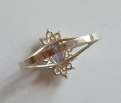 Vintage ring sterling silver 925 Size 12 Weight 2.5 g. Purple gem.
