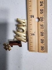 #1 Mom Pin Brooch Mother’s Day Jewelry Gift Shiney & Matte Gold Signed AJC