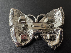 Sky Blue Enamel Crystal Butterfly Brooch