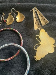 Vintage Cloisonne Enamel Jewelry pieces and Beads lot 121 grams