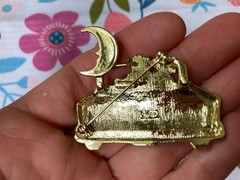 Cute Cat Couple Anniversary Brooch AJC Signed