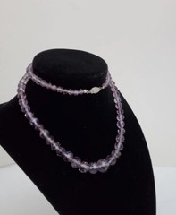 Victorian Hand Carved Faceted Amethyst Bead Necklace